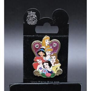 Disney Princess Gem Glitter Snow Ariel Jasmine Belle Cinderella Aurora Pin (C3)